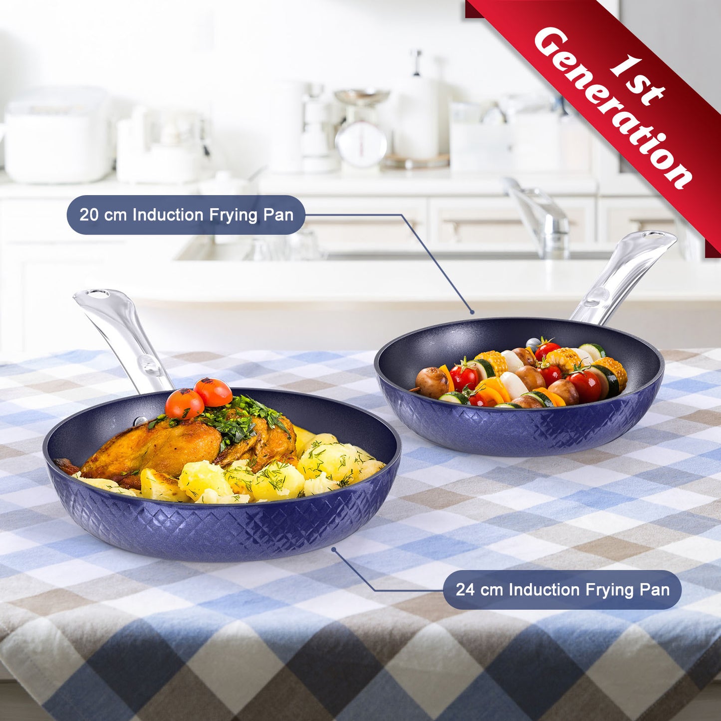 DiamondGlow 3-Piece Non-Stick Frying Pan Set