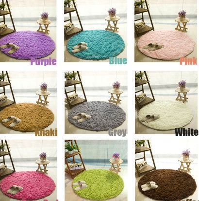 Fluffy Round Rug Carpets For Living Room Decor Faux Fur Carpet Kids Room Long Plush Rugs For Bedroom Shaggy Area Rug Modern Mat