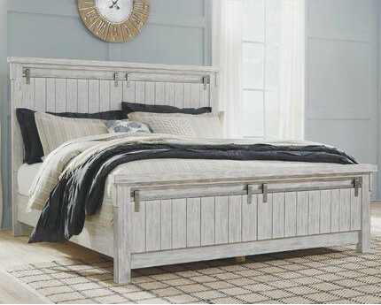 Bear Creek - Queen Bed - Whitewashed Gray