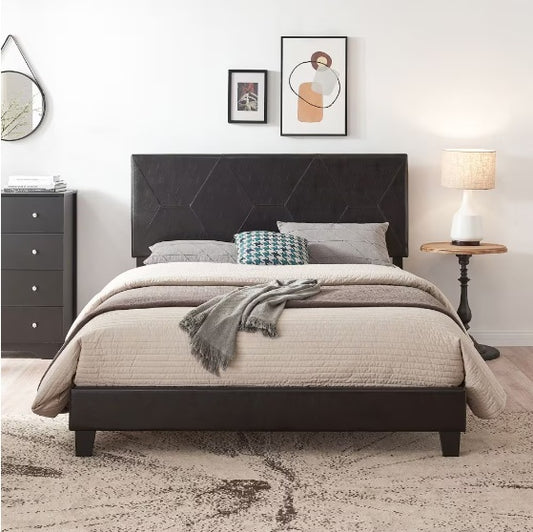 “Elegance in Black: Queen Bed”