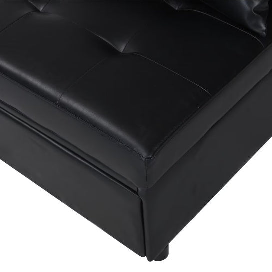 “FlexiFold Black Ottoman Bed”