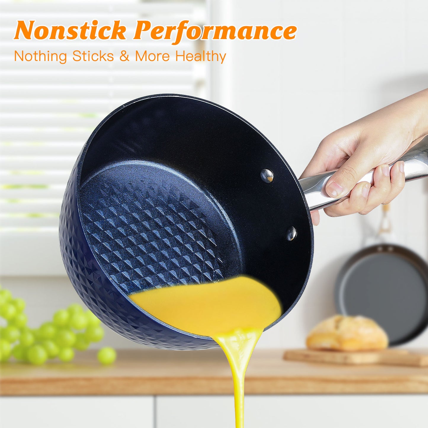 DiamondGlow 3-Piece Non-Stick Frying Pan Set