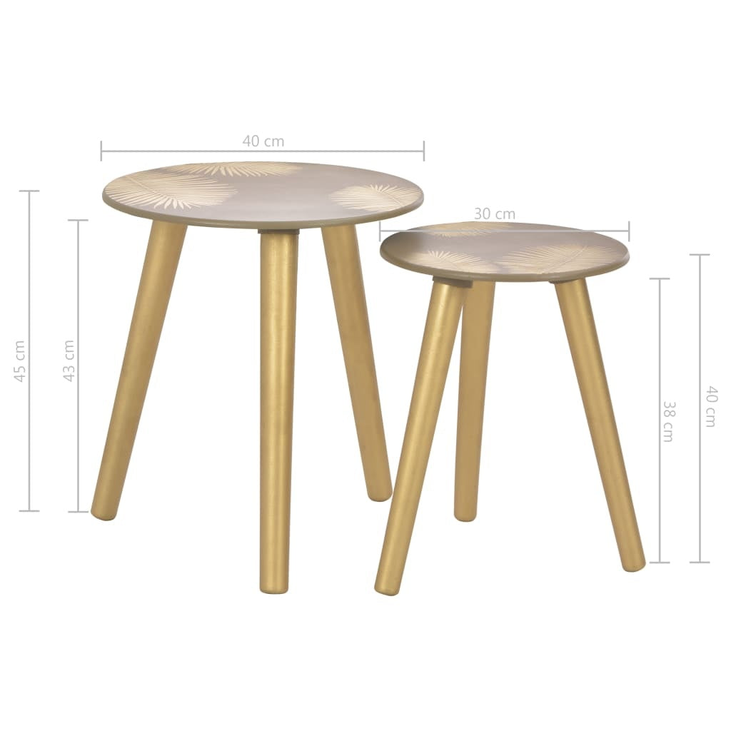 Modern Gold Nesting Coffee Tables – 2-Piece Set