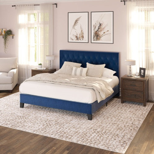 "Luma Blue Queen Bed"