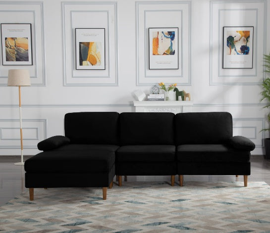 “Black Luxe Modular Sofa”