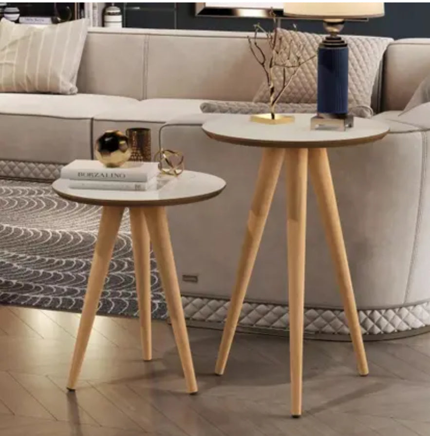 Modern Gold Nesting Coffee Tables – 2-Piece Set