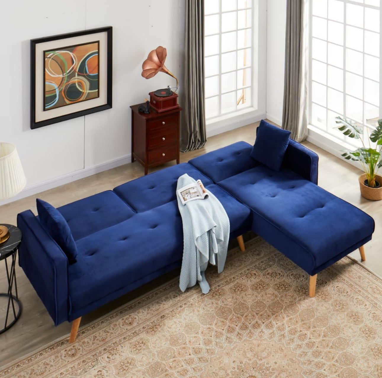 “Navy Luxe Modular Sofa”