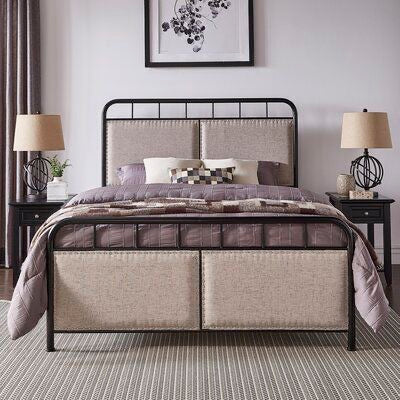 LuxeLinen Double Platform Bed