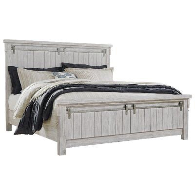 Bear Creek - Queen Bed - Whitewashed Gray