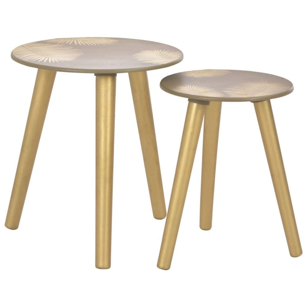 Modern Gold Nesting Coffee Tables – 2-Piece Set