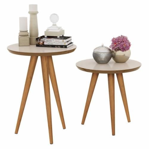 Modern Gold Nesting Coffee Tables – 2-Piece Set