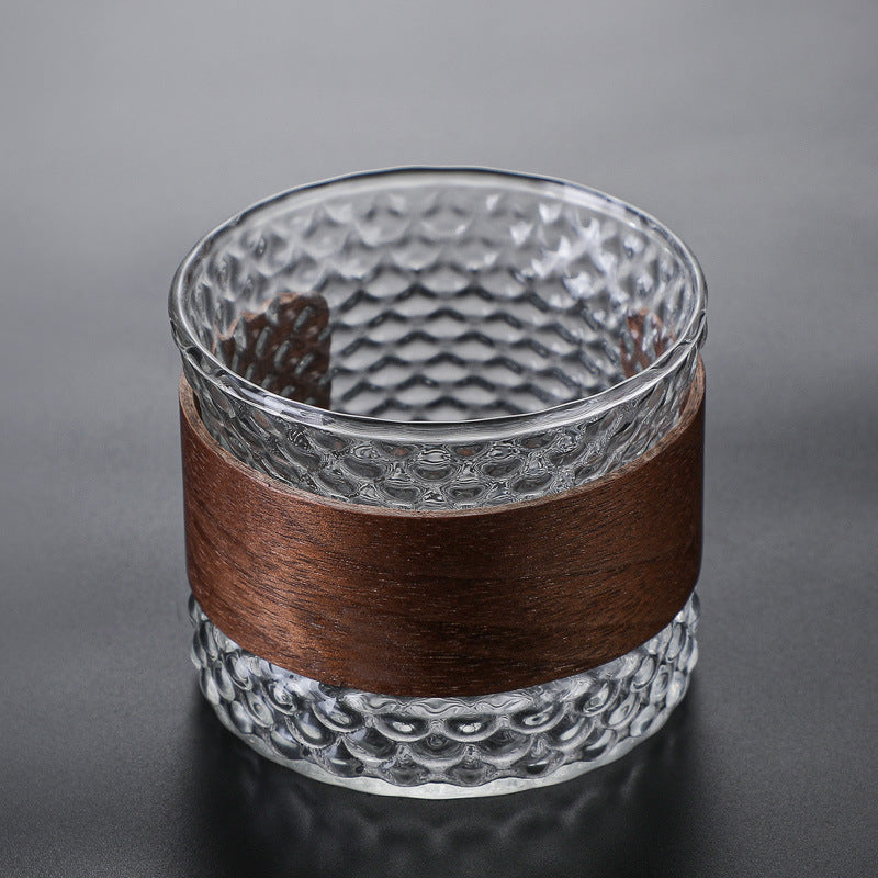 Hammer Pattern Transparent Tea Cup