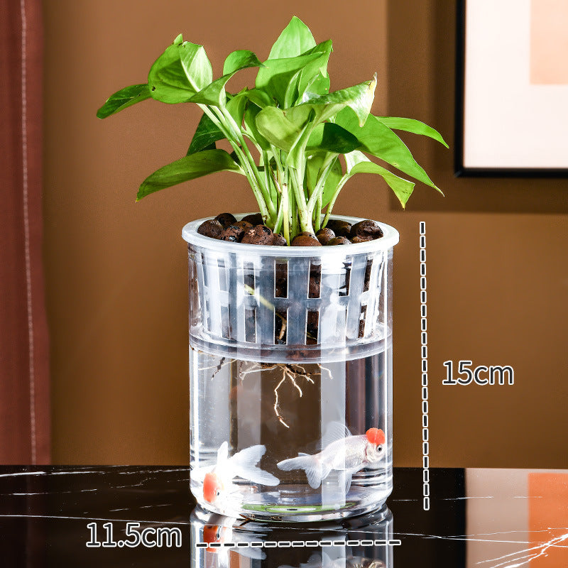 Transparent Plastic Hydroponic Vase Container