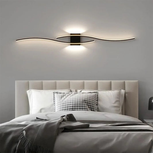 "CurvaGlow: Modern LED Strip Wall Lamp Double Curve