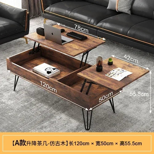 Modern Storage Coffee Table with Wheels