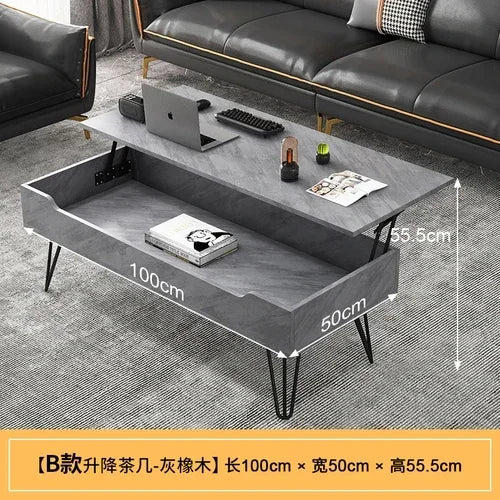 Modern Storage Coffee Table with Wheels