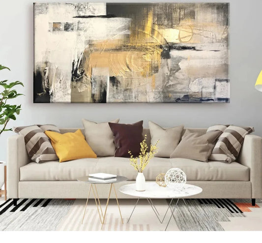 Shimmering Gold Abstract 5D Diamond Painting