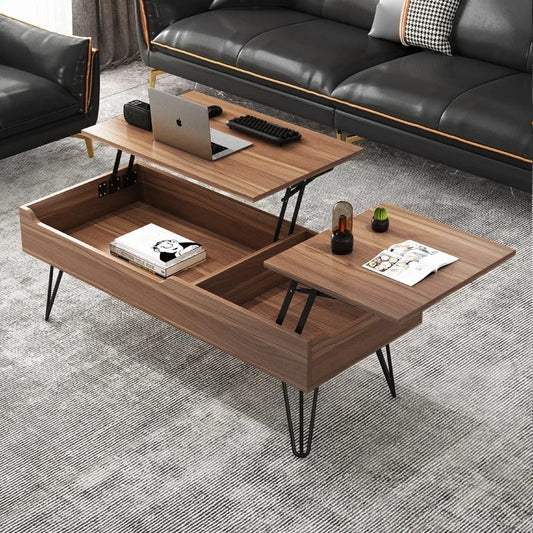 Modern Storage Coffee Table with Wheels