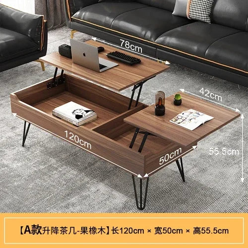 Modern Storage Coffee Table with Wheels