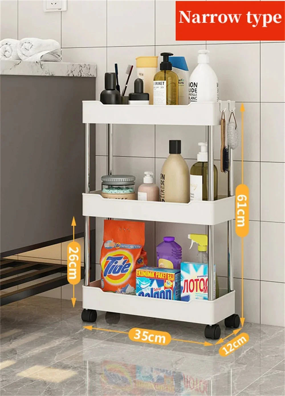 Space-Saving Rolling Storage Cart