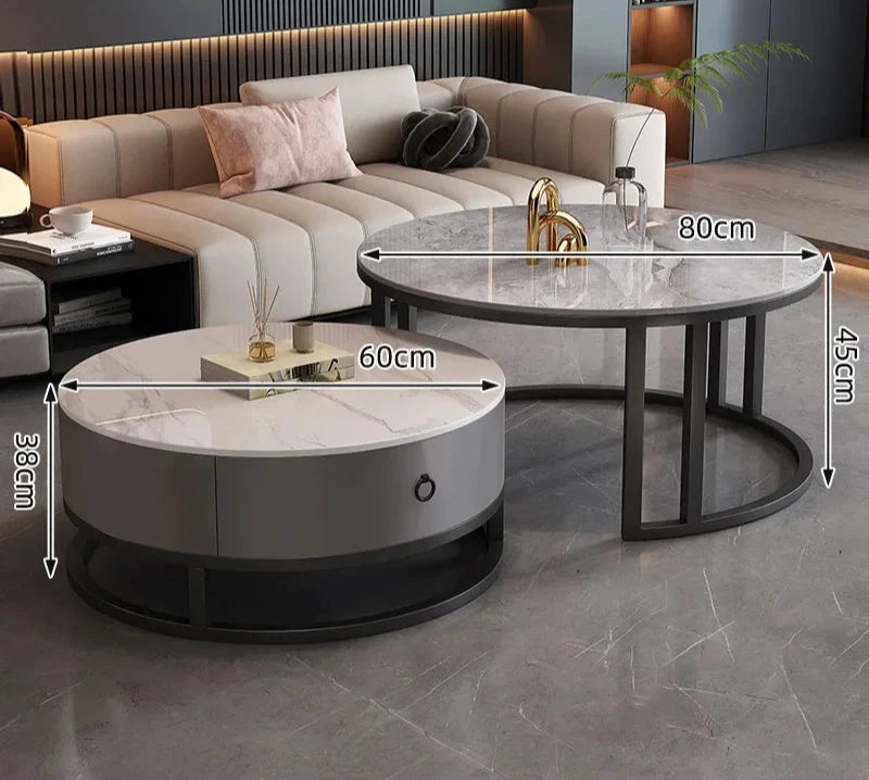 Elegant Marble Round Coffee Table