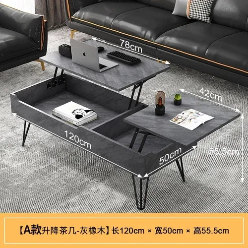 Modern Storage Coffee Table with Wheels