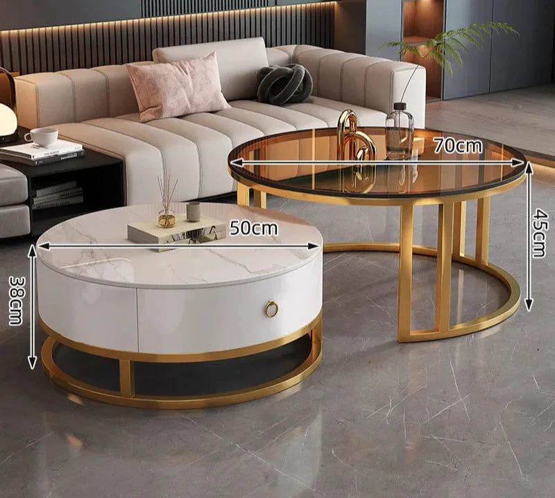 Elegant Marble Round Coffee Table