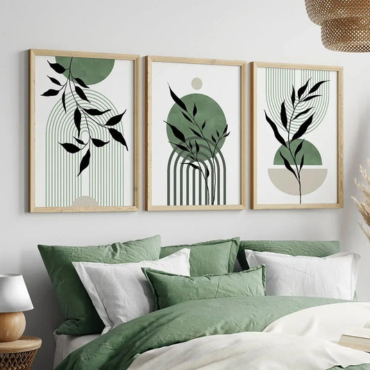 Bohemian Green Geometric Wall Decor