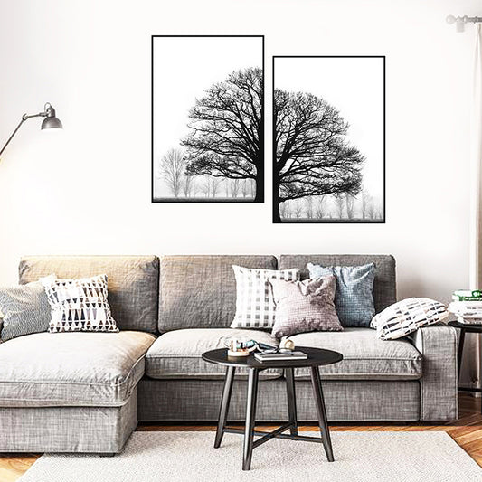 Black & White Tree Silhouette Wall Art