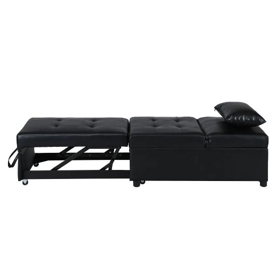 “FlexiFold Black Ottoman Bed”